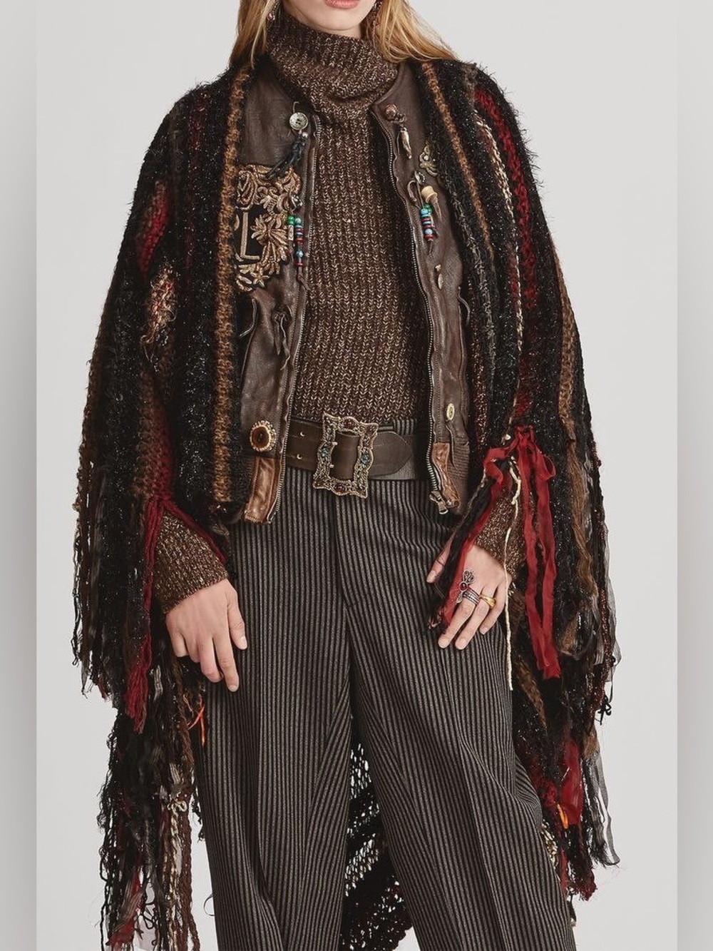 Ralph Lauren Collection 50th Anniversary 2018 Hand Woven Blanket Poncho/Shawl - Picture 10 of 17